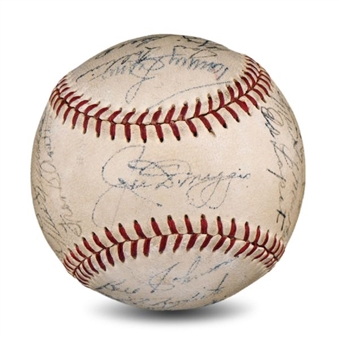 1951 World Series Champion New York Yankees Team Signed Ball (26) with DiMaggio and Mantle